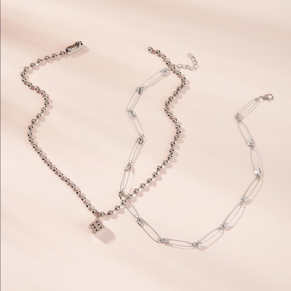 Edgy Dice & Pins Necklace
